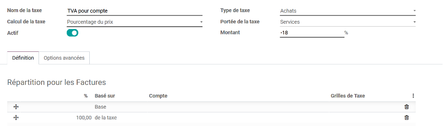 Visualisation de processus fiscaux automatisés dans Odoo ERP